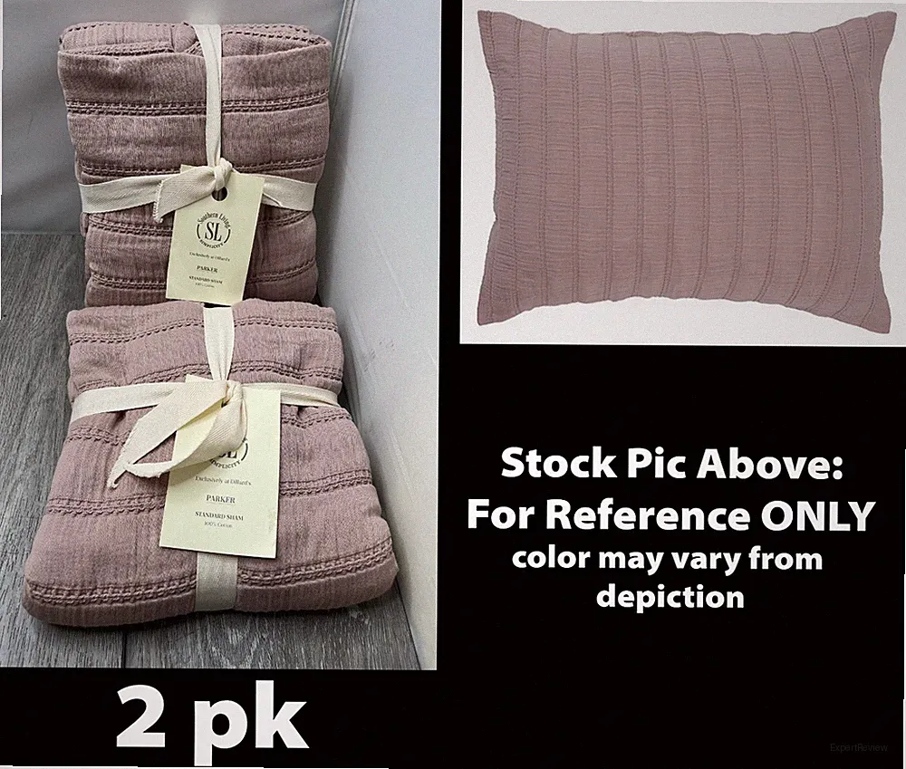 2pk Southern Living Simplicity Parker Pillow Shams, Purple Standard Size