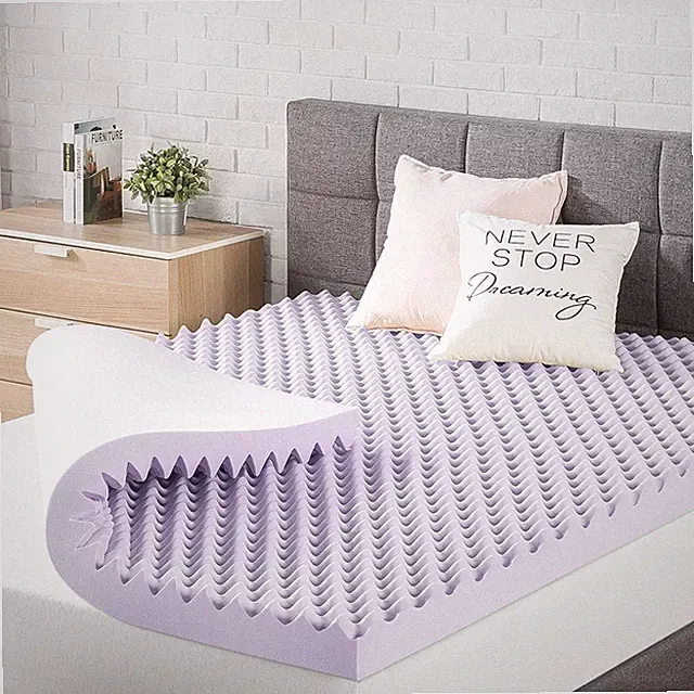 3 Inch Egg Crate Memory Foam Mattress Topper with Soothing Lavender Infusion, Ce