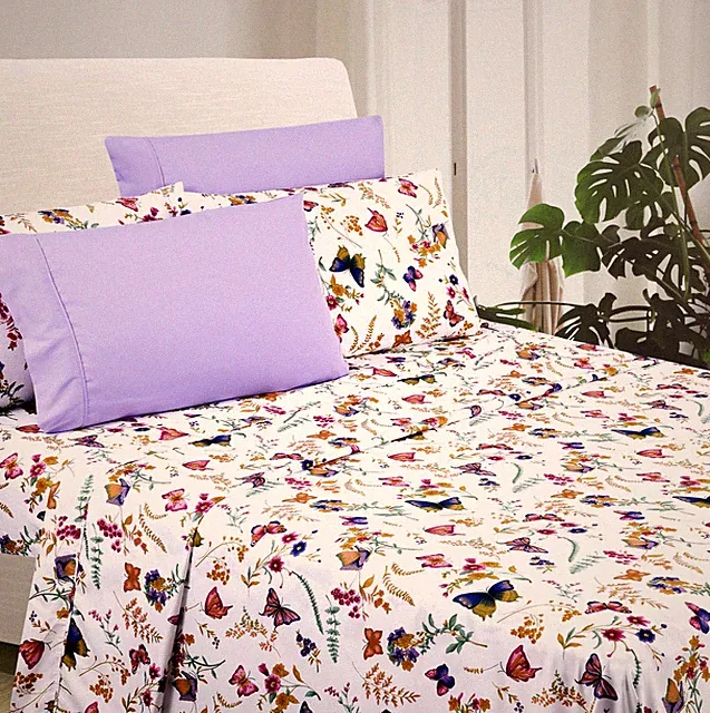6pc Bed Sheet Set Deep Pocket printed Luxury Microfiber Sheets -Hotel Ultra Soft