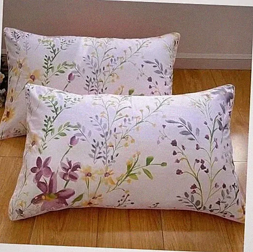 Floral Pillowcases Pillow Shams 100% Egyptian 30" x 20" (Pack of 2) Purple