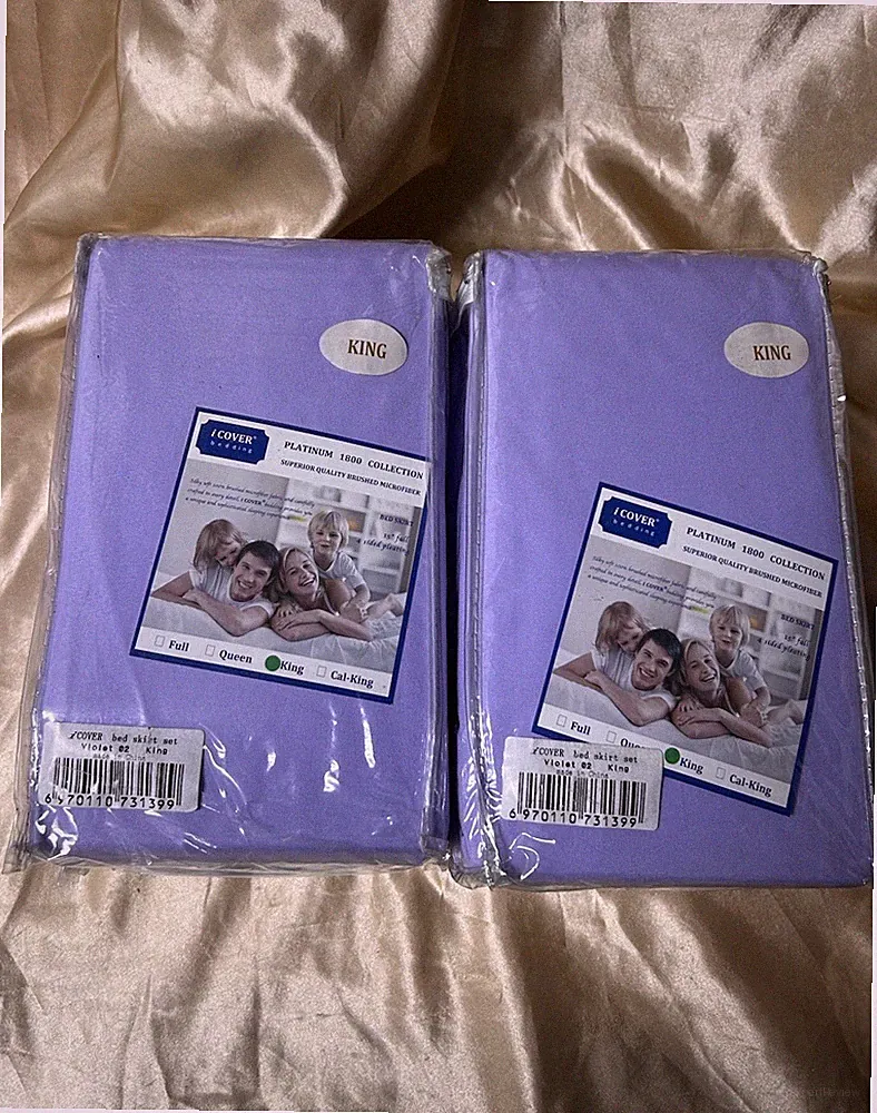 LOT of 2 : King size microfiber Bed Skirts , purple