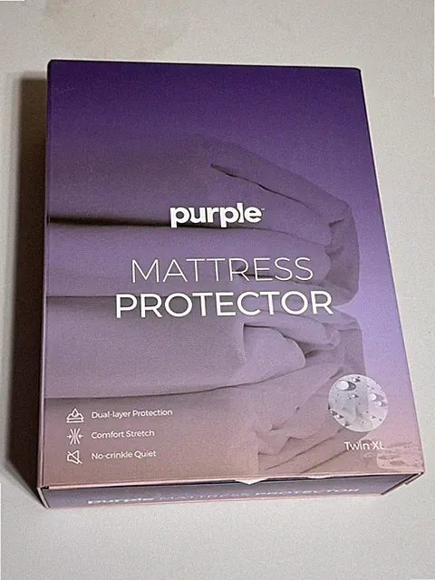 Purple Mattress Protector Twin XL Dual Layer Stretch USA opened but never used