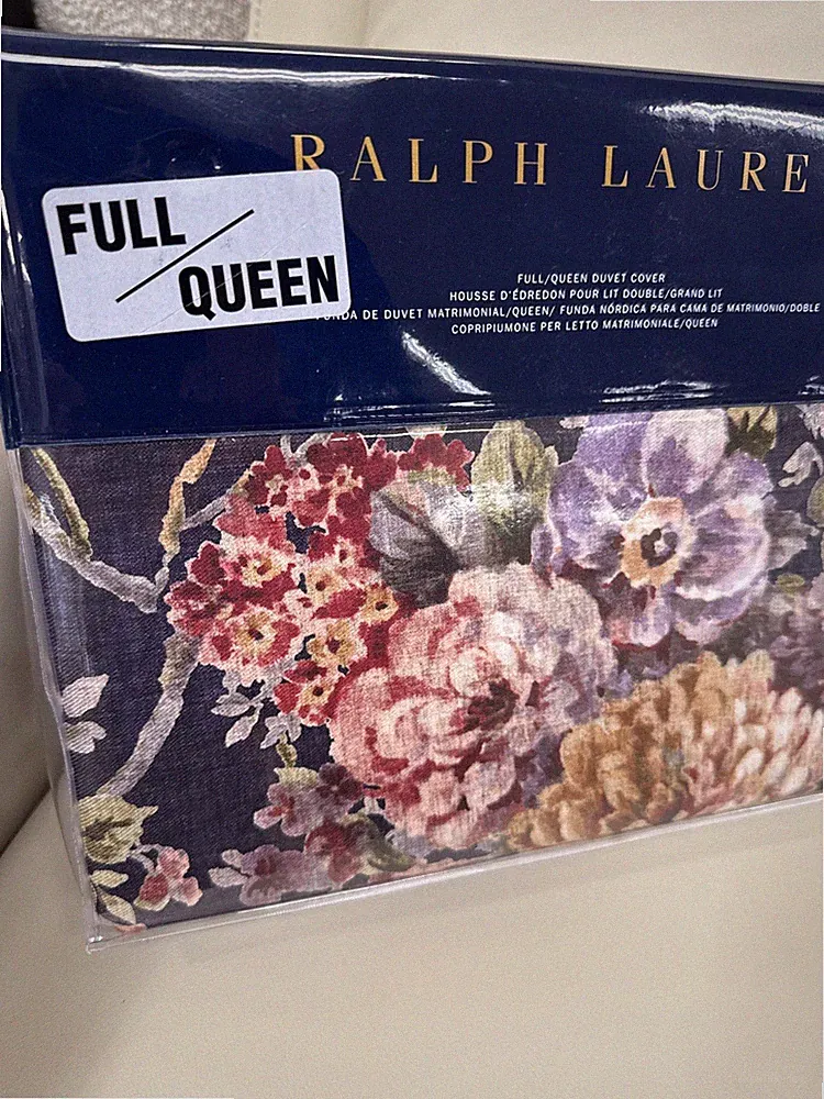 Ralph Lauren ELYSE Eggplant Floral Plum Purple F/Queen Duvet ~New~